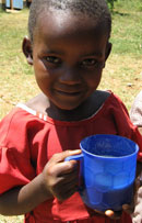 Girl with morning porridge